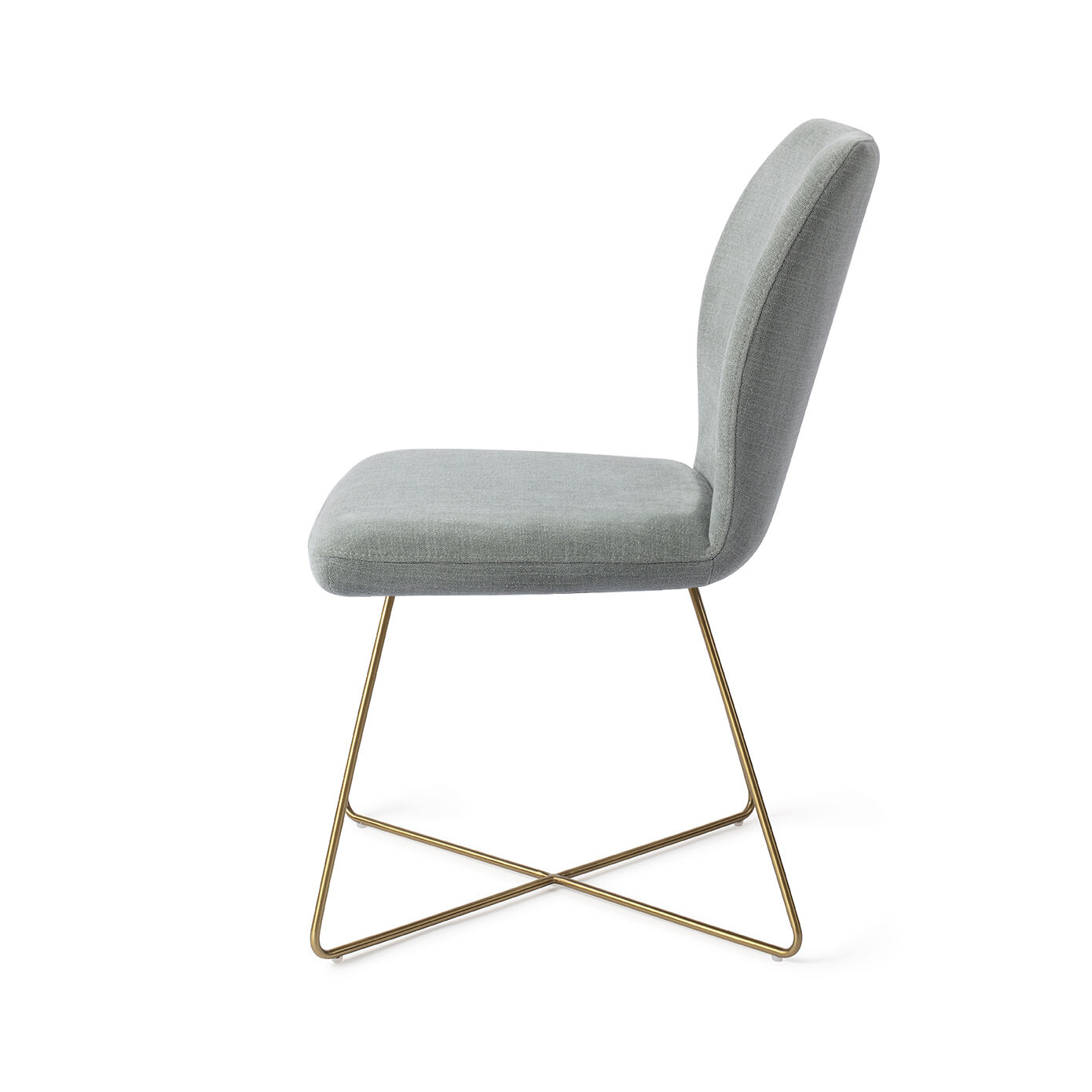 Jesper Home Eetkamerstoel 'Ikata' Cross Gold, kleur Breezy Blue