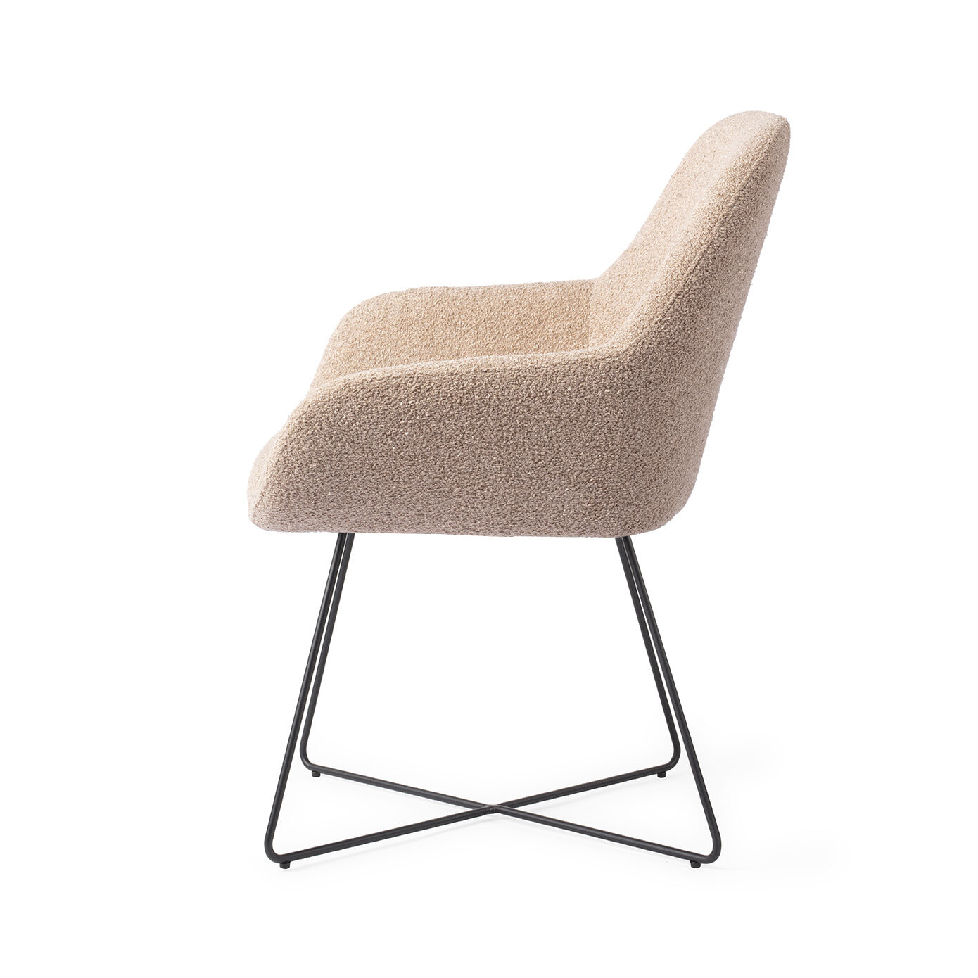 Jesper Home Eetkamerstoel 'Kushi' Cross Black, kleur Flax Relax