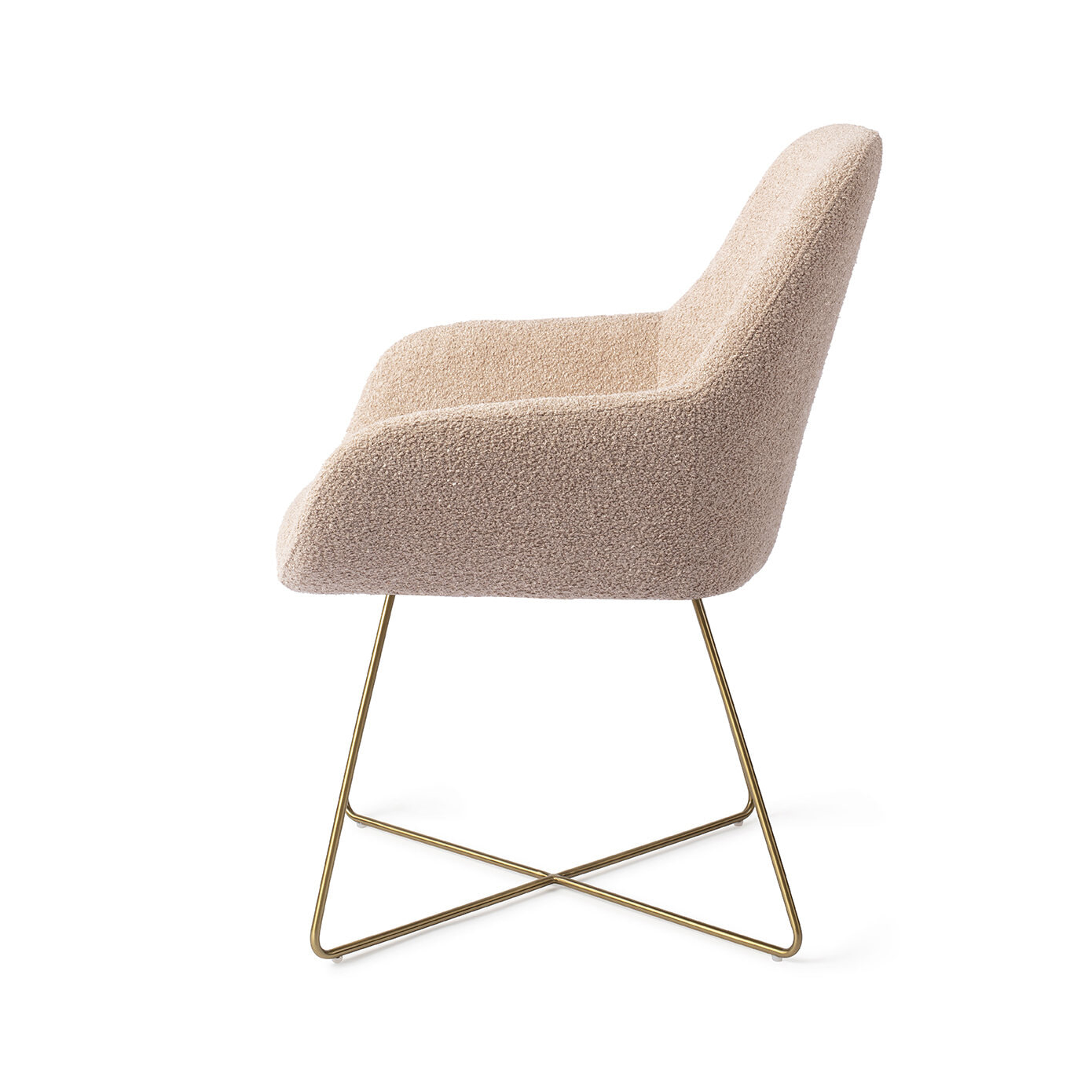 Jesper Home Eetkamerstoel 'Kushi' Cross Gold, kleur Flax Relax