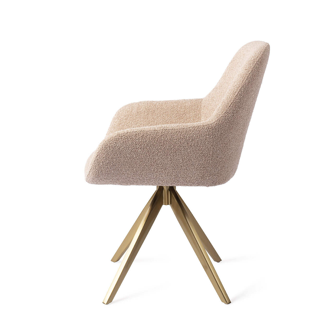 Jesper Home Draaibare Eetkamerstoel 'Kushi' Turn Gold, kleur Flax Relax