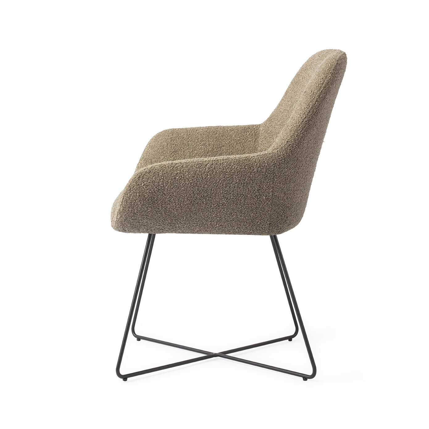Jesper Home Eetkamerstoel 'Kushi' Cross Black, kleur Moss Meadow