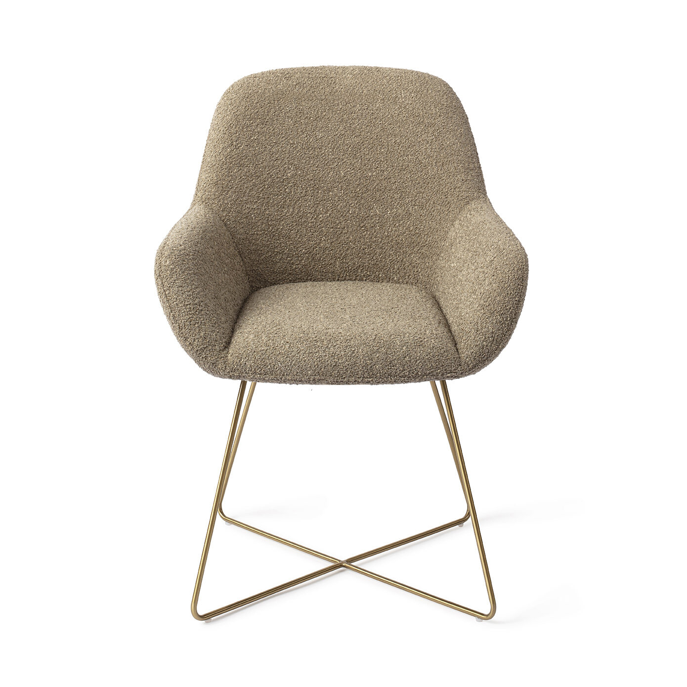 Jesper Home Eetkamerstoel 'Kushi' Cross Gold, kleur Moss Meadow