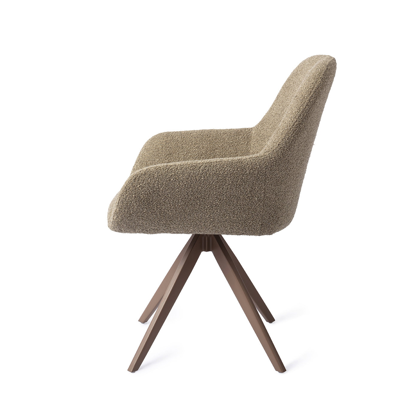 Jesper Home Draaibare Eetkamerstoel 'Kushi' Turn Brown, kleur Moss Meadow
