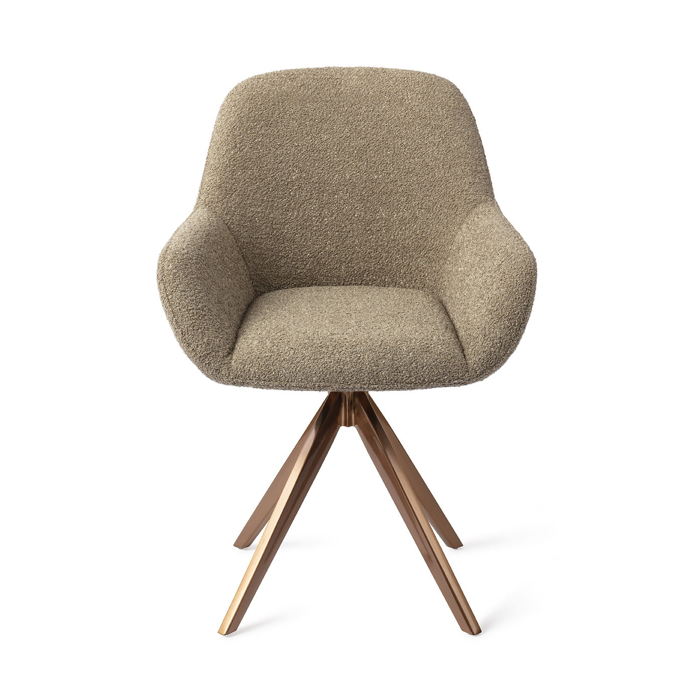 Jesper Home Draaibare Eetkamerstoel 'Kushi' Turn Rose, kleur Moss Meadow