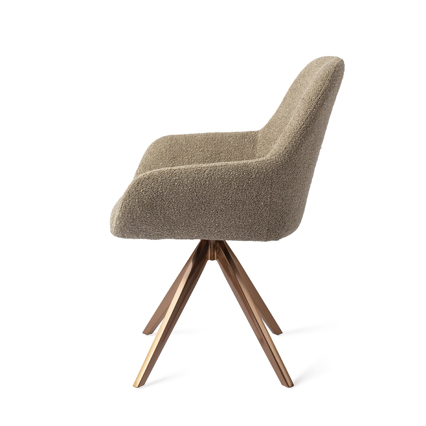 Jesper Home Draaibare Eetkamerstoel 'Kushi' Turn Rose, kleur Moss Meadow