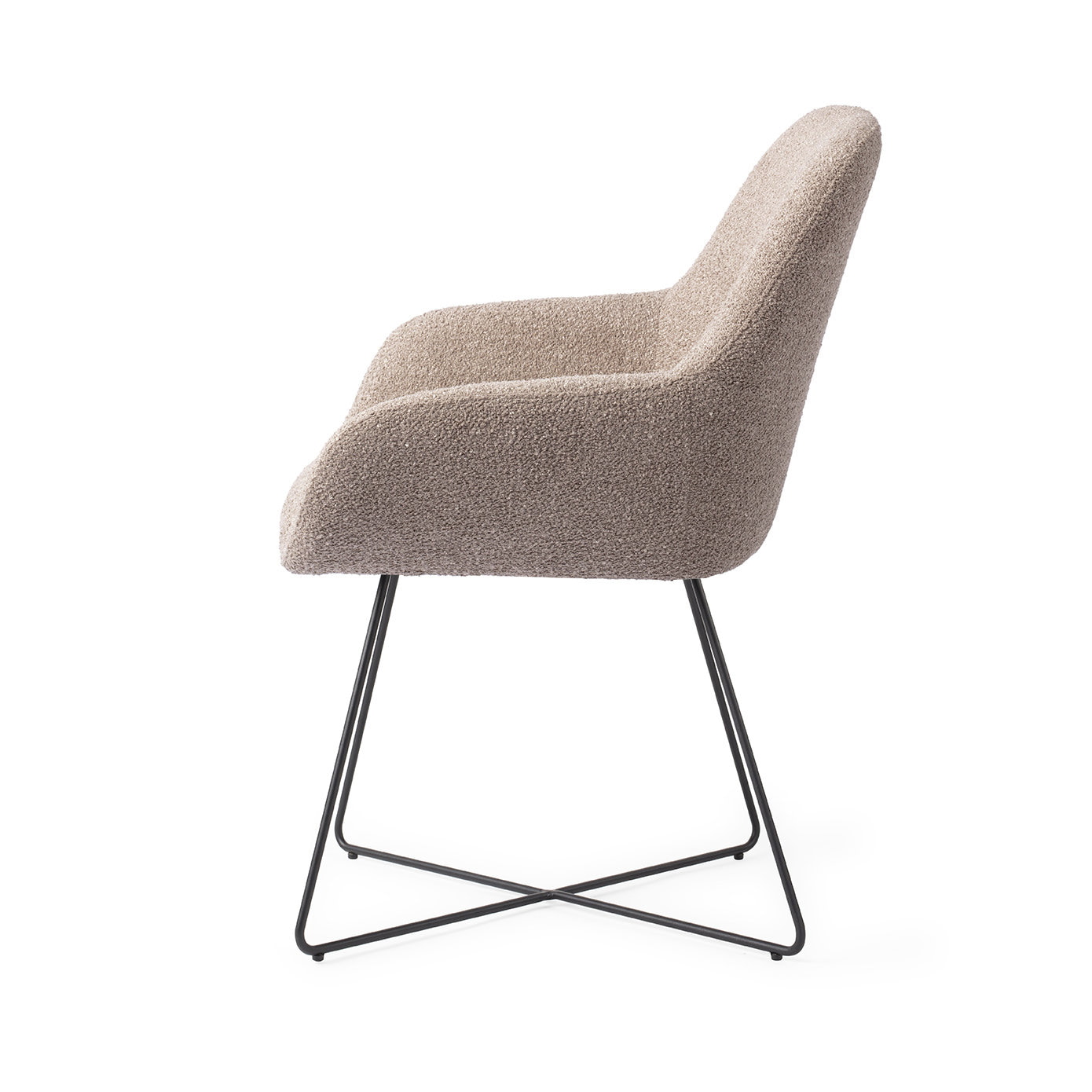 Jesper Home Eetkamerstoel 'Kushi' Cross Black, kleur Stone Haze