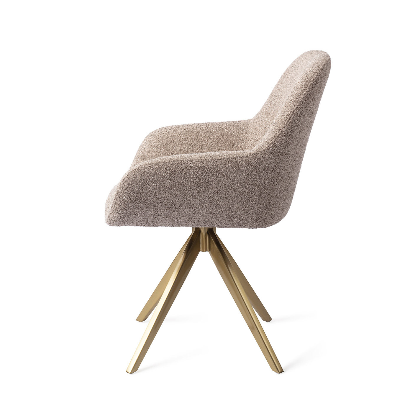 Jesper Home Draaibare Eetkamerstoel 'Kushi' Turn Gold, kleur Stone Haze