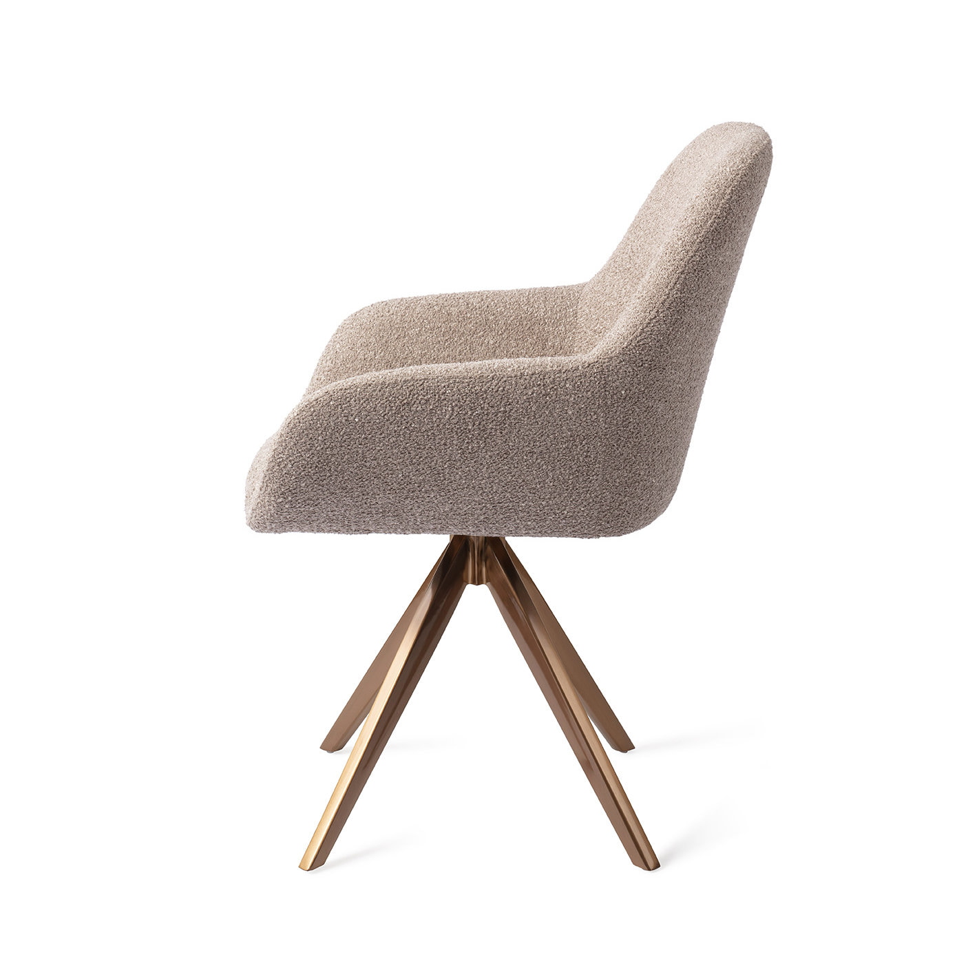 Jesper Home Draaibare Eetkamerstoel 'Kushi' Turn Rose, kleur Stone Haze
