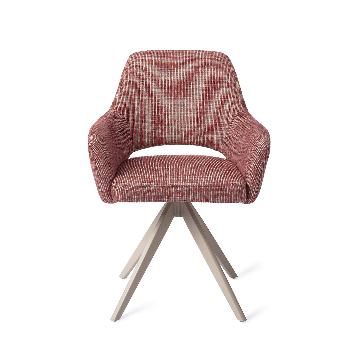 Jesper Home Draaibare Eetkamerstoel 'Yanai' Turn Beige, kleur Berry Bars