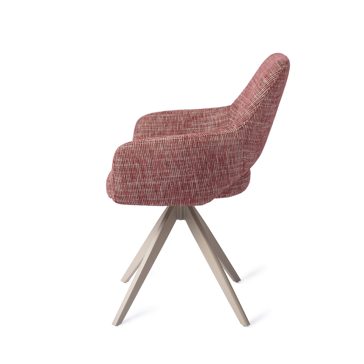 Jesper Home Draaibare Eetkamerstoel 'Yanai' Turn Beige, kleur Berry Bars