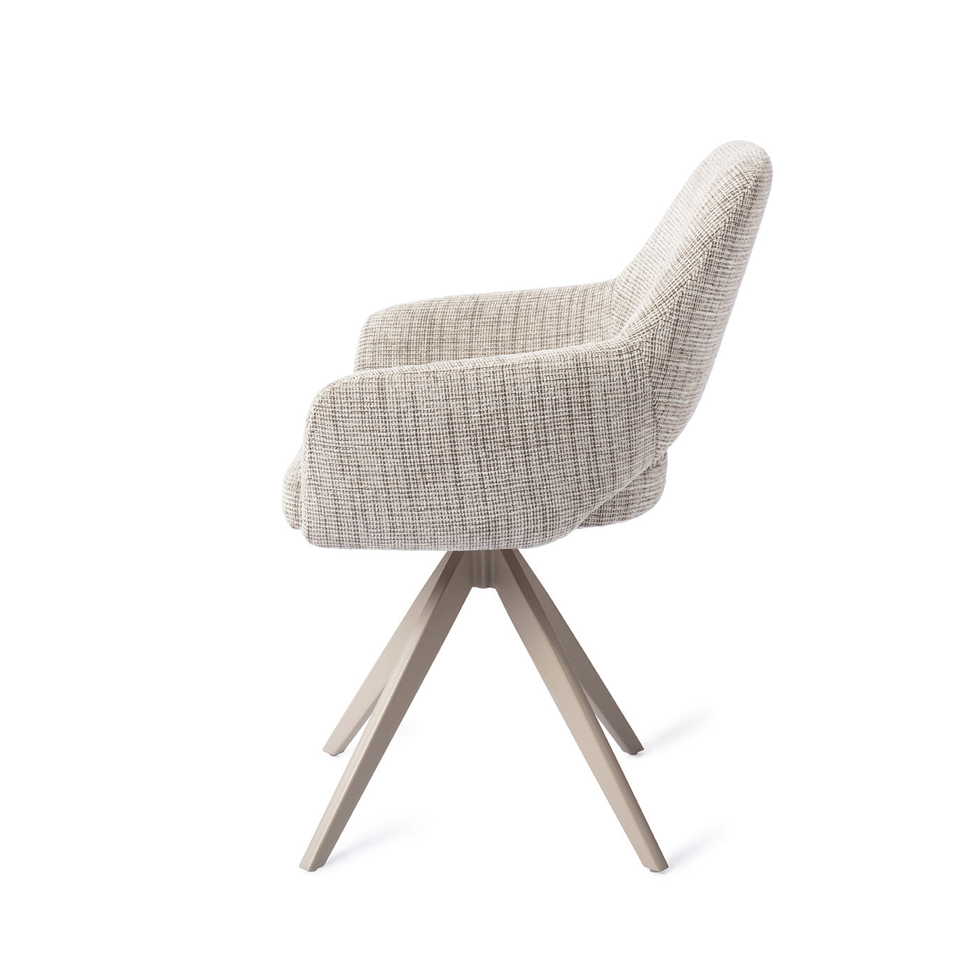 Jesper Home Draaibare Eetkamerstoel 'Yanai' Turn Beige, kleur Caramel Grid