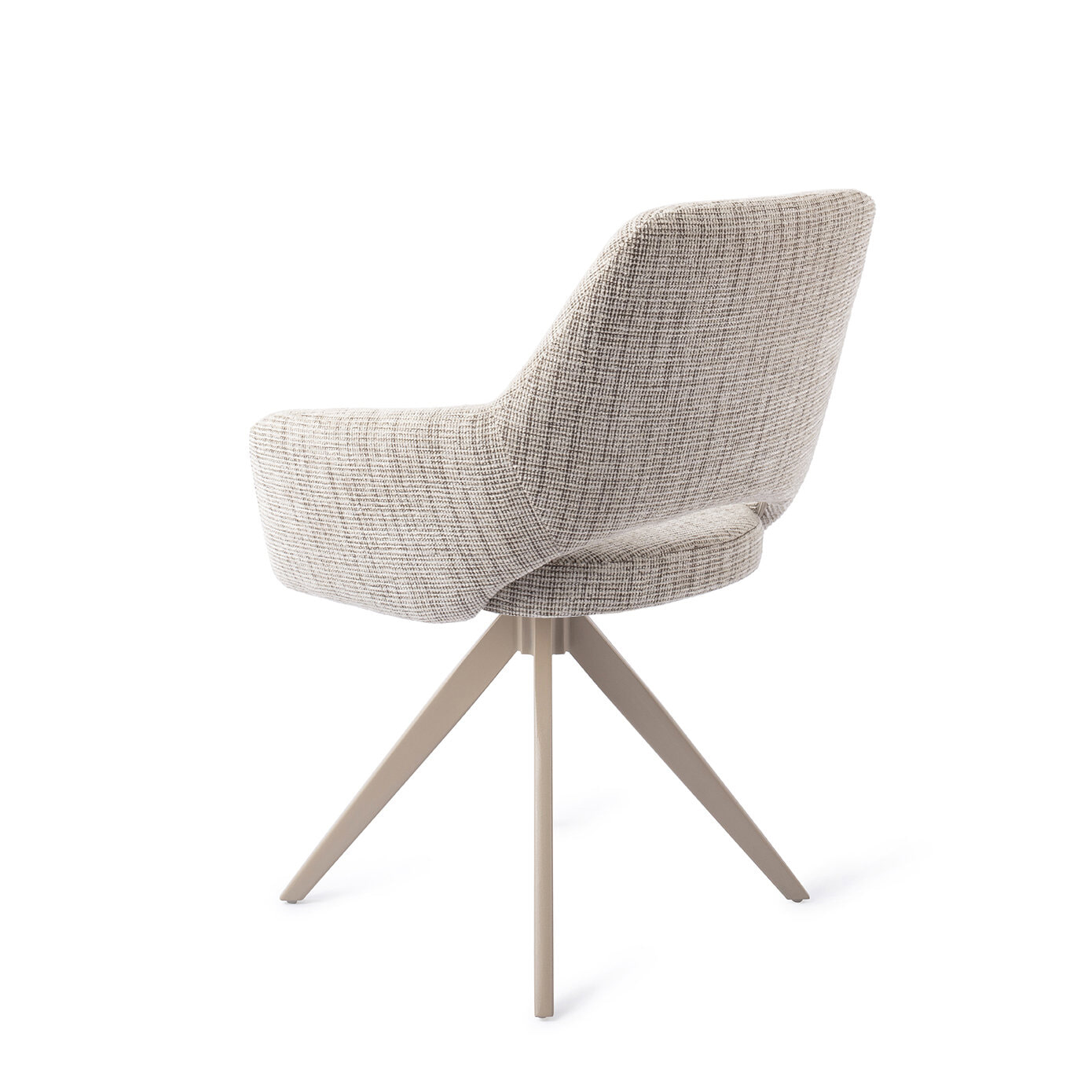 Jesper Home Draaibare Eetkamerstoel 'Yanai' Turn Beige, kleur Caramel Grid