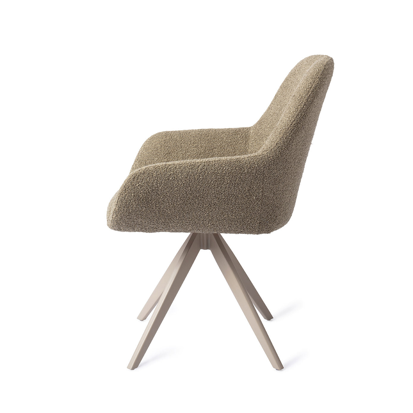 Jesper Home Draaibare Eetkamerstoel 'Kushi' Turn Beige, kleur Moss Meadow