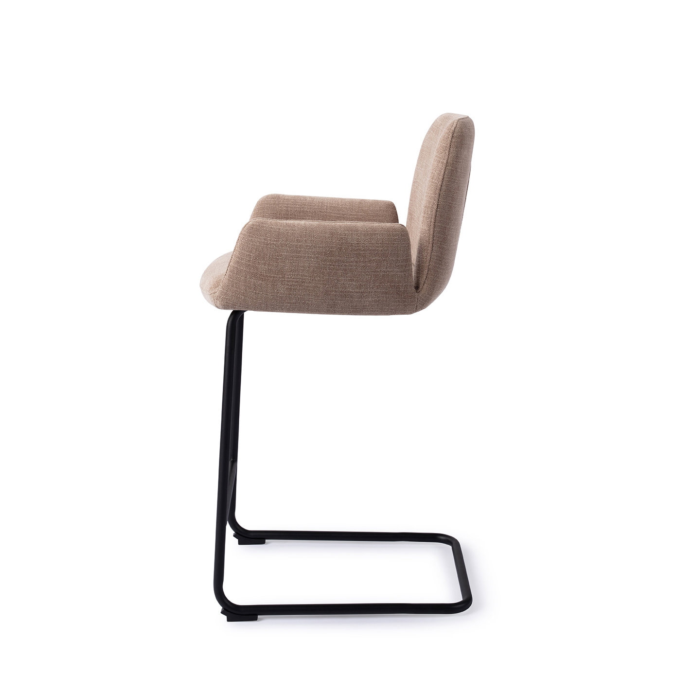 Jesper Home Barstoel 'Misaki' Arch Black, kleur Mocha Mist (zithoogte 66cm)
