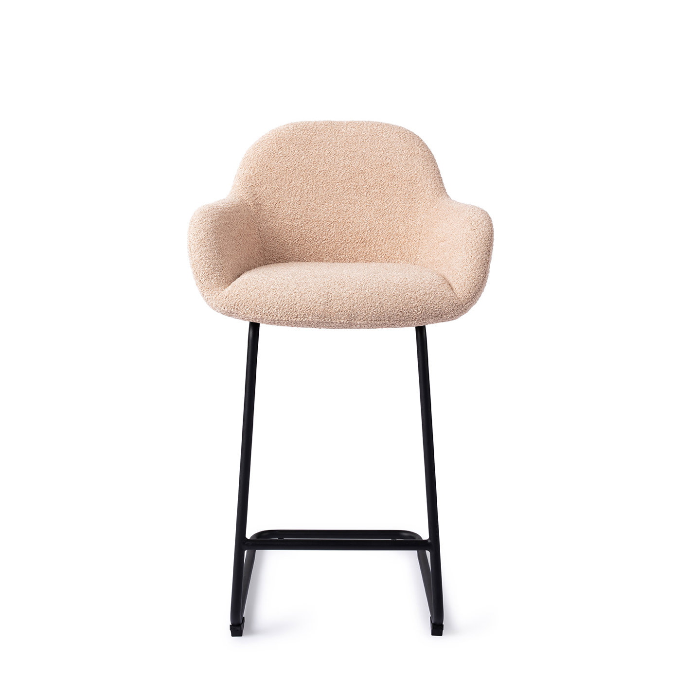Jesper Home Barstoel 'Kushi' Arch Black, kleur Flax Relax (zithoogte 67cm)