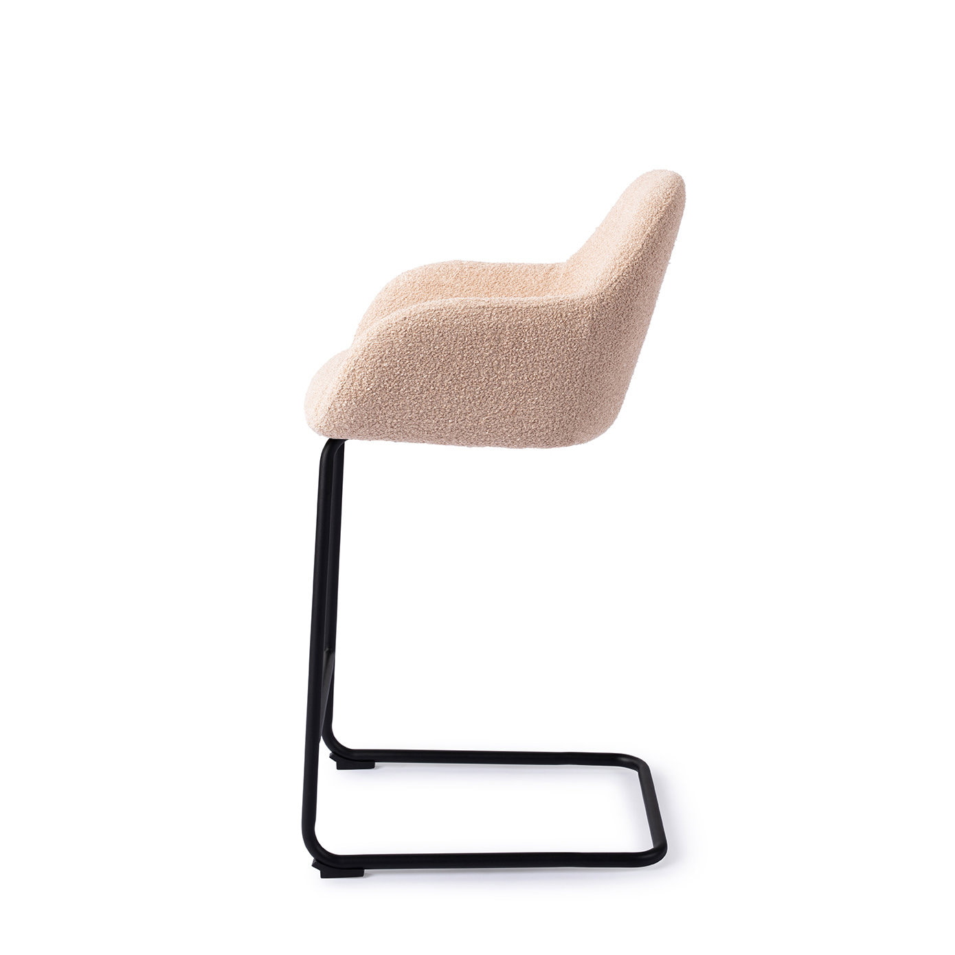 Jesper Home Barstoel 'Kushi' Arch Black, kleur Flax Relax (zithoogte 67cm)