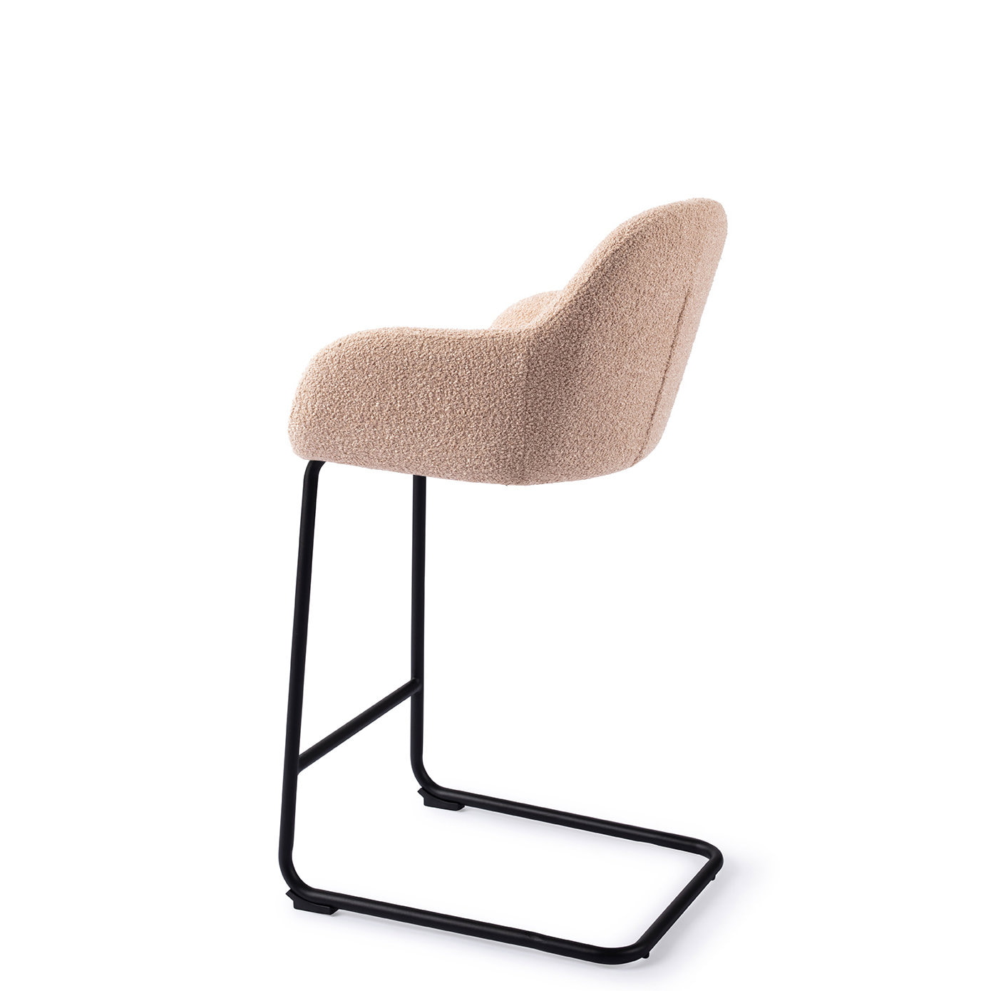 Jesper Home Barstoel 'Kushi' Arch Black, kleur Flax Relax (zithoogte 67cm)