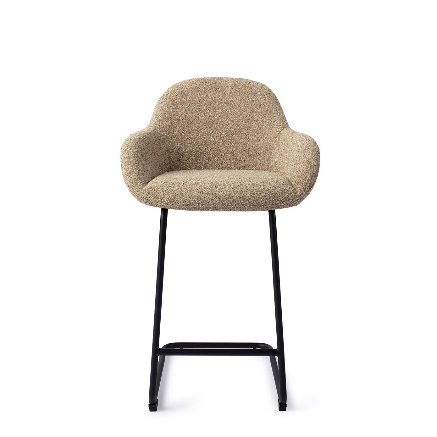 Jesper Home Barstoel 'Kushi' Arch Black, kleur Moss Meadow (zithoogte 67cm)