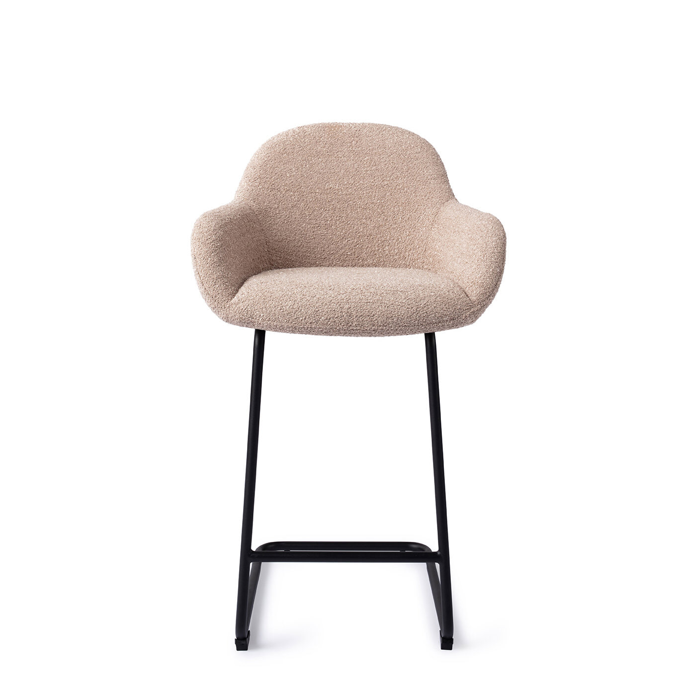 Jesper Home Barstoel 'Kushi' Arch Black, kleur Stone Haze (zithoogte 67cm)