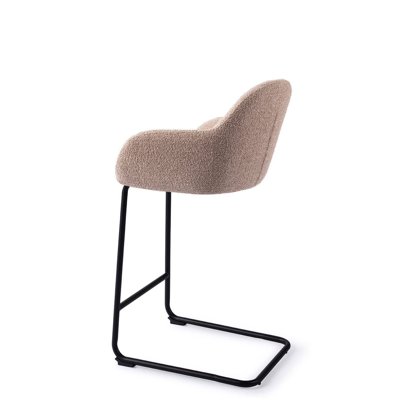 Jesper Home Barstoel 'Kushi' Arch Black, kleur Stone Haze (zithoogte 67cm)
