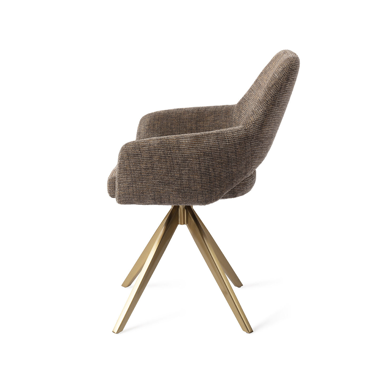 Jesper Home Eetkamerstoel 'Yanai' Turn Gold, kleur Checked Chestnut