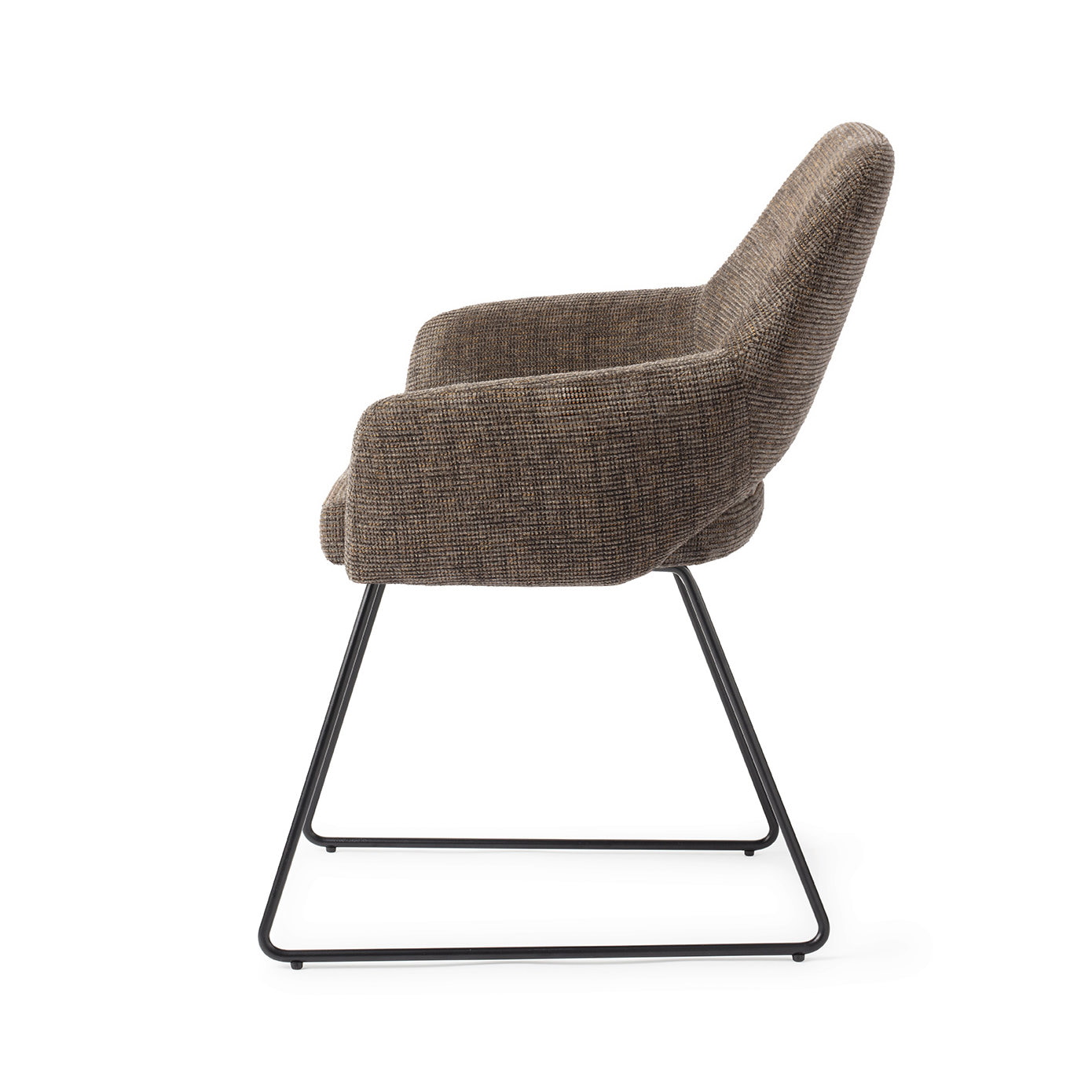Jesper Home Eetkamerstoel 'Yanai' Slide Black, kleur Checked Chestnut