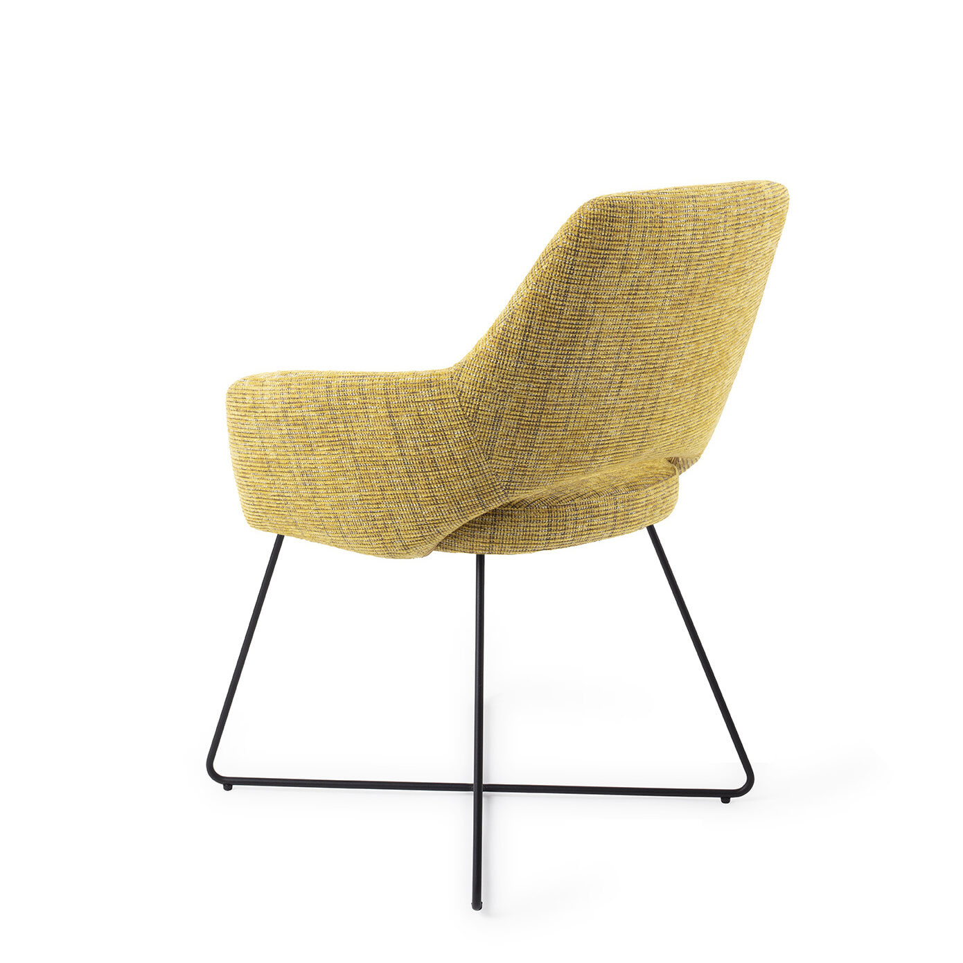 Jesper Home Eetkamerstoel 'Yanai' Cross Black, kleur Lemon Lines