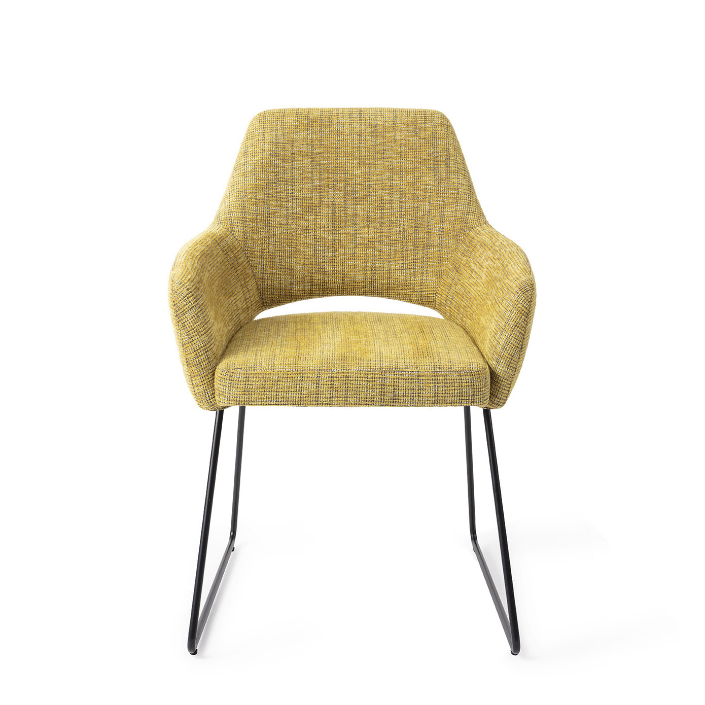 Jesper Home Eetkamerstoel 'Yanai' Slide Black, kleur Lemon Lines
