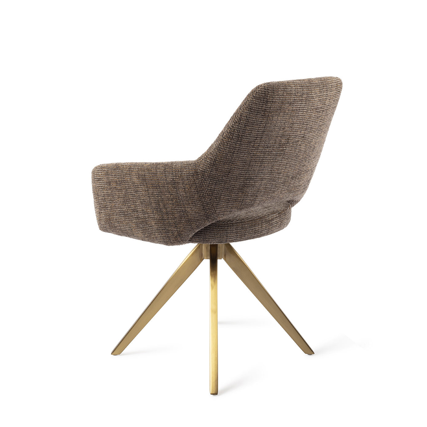 Jesper Home Eetkamerstoel 'Yanai' Turn Gold, kleur Checked Chestnut