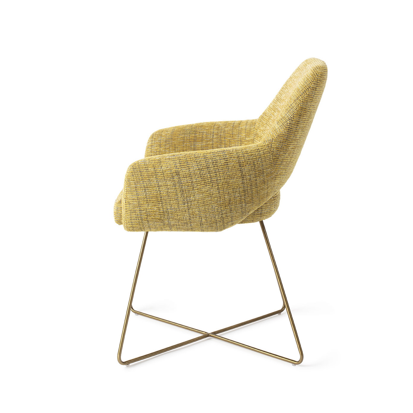 Jesper Home Eetkamerstoel 'Yanai' Cross Gold, kleur Lemon Lines