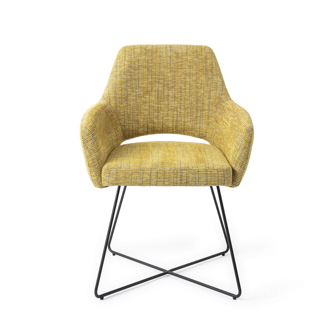Jesper Home Eetkamerstoel 'Yanai' Cross Black, kleur Lemon Lines