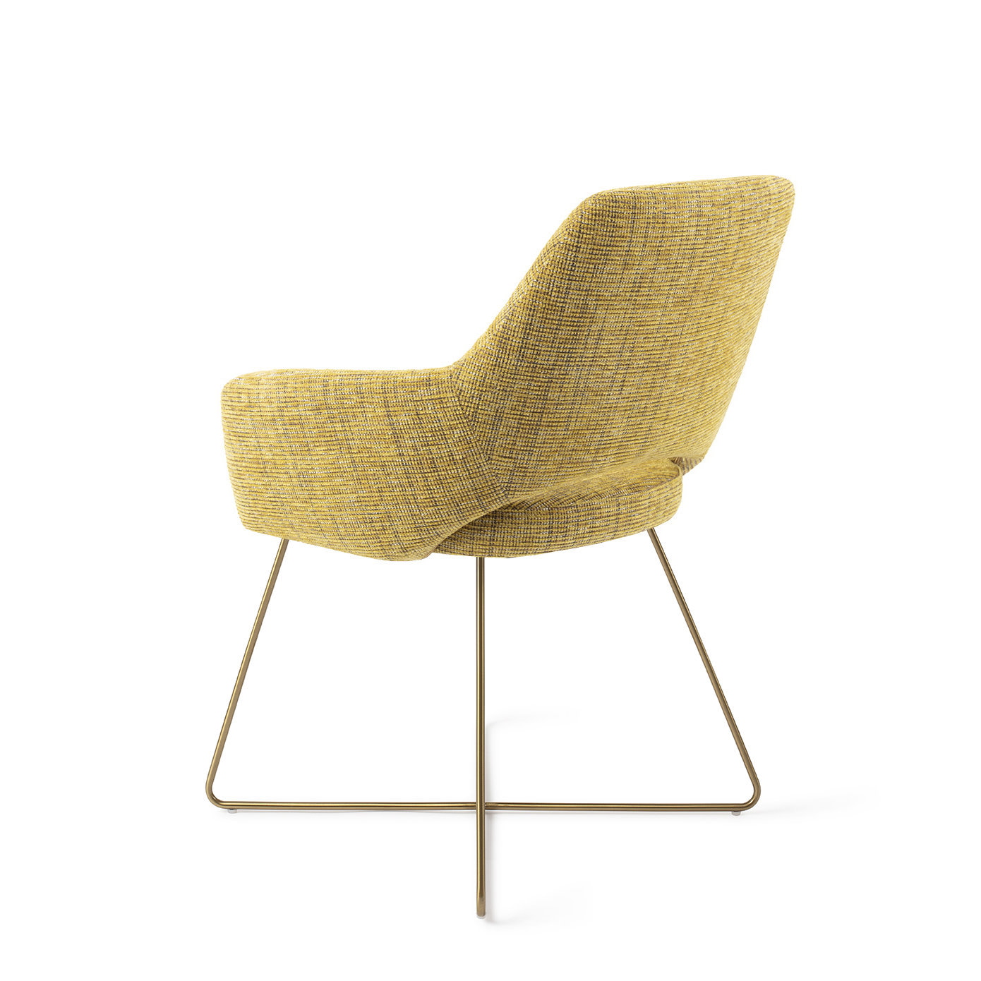Jesper Home Eetkamerstoel 'Yanai' Cross Gold, kleur Lemon Lines