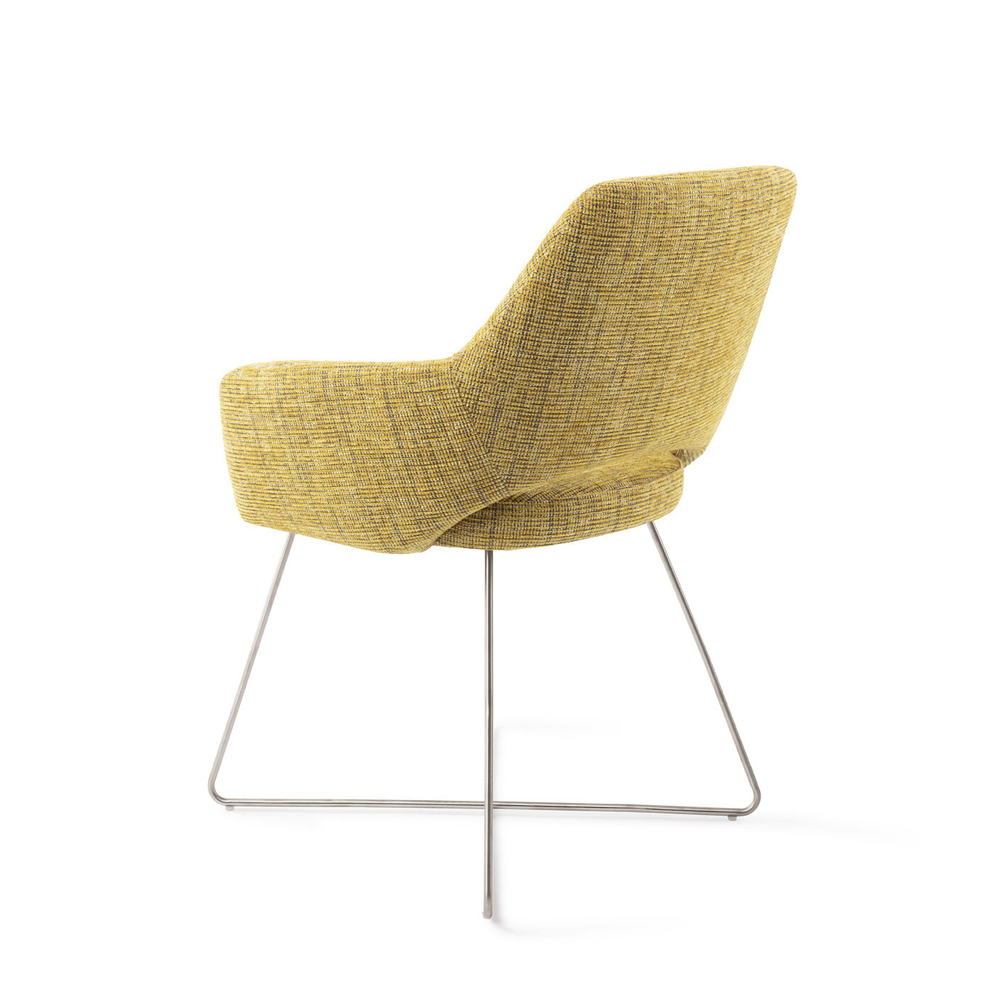 Jesper Home Eetkamerstoel 'Yanai' Cross Steel, kleur Lemon Lines