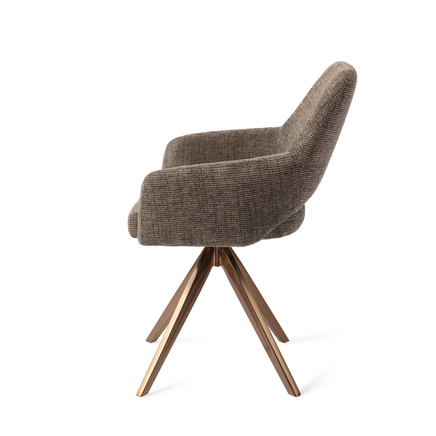 Jesper Home Eetkamerstoel 'Yanai' Turn Rose, kleur Checked Chestnut