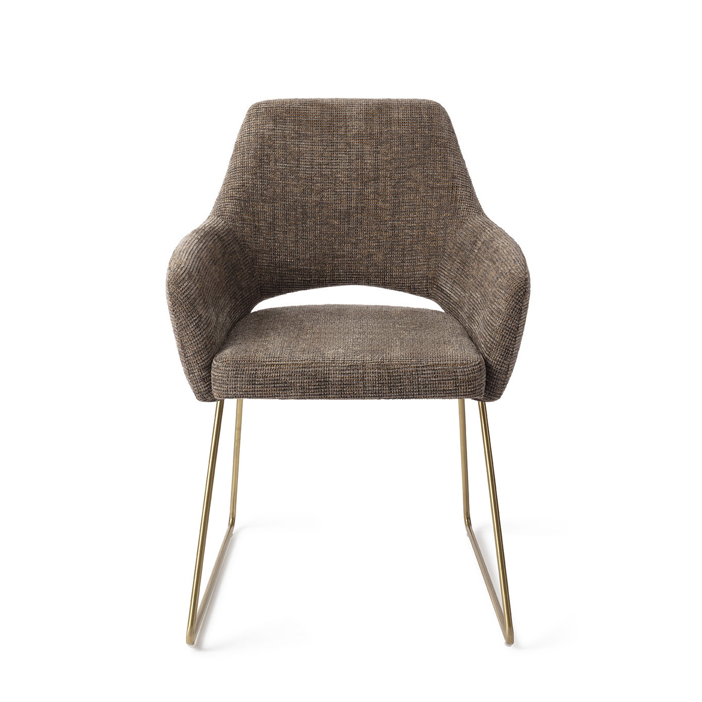 Jesper Home Eetkamerstoel 'Yanai' Slide Gold, kleur Checked Chestnut