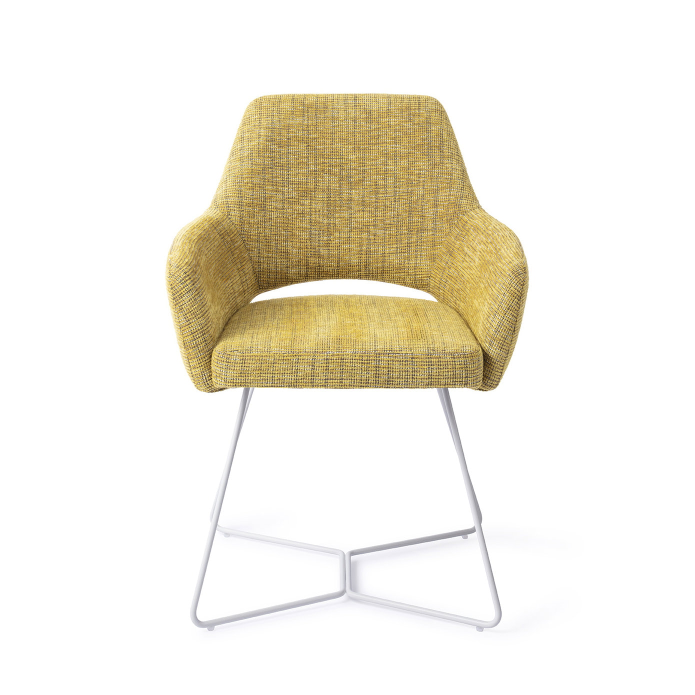 Jesper Home Eetkamerstoel 'Yanai' Beehive White, kleur Lemon Lines