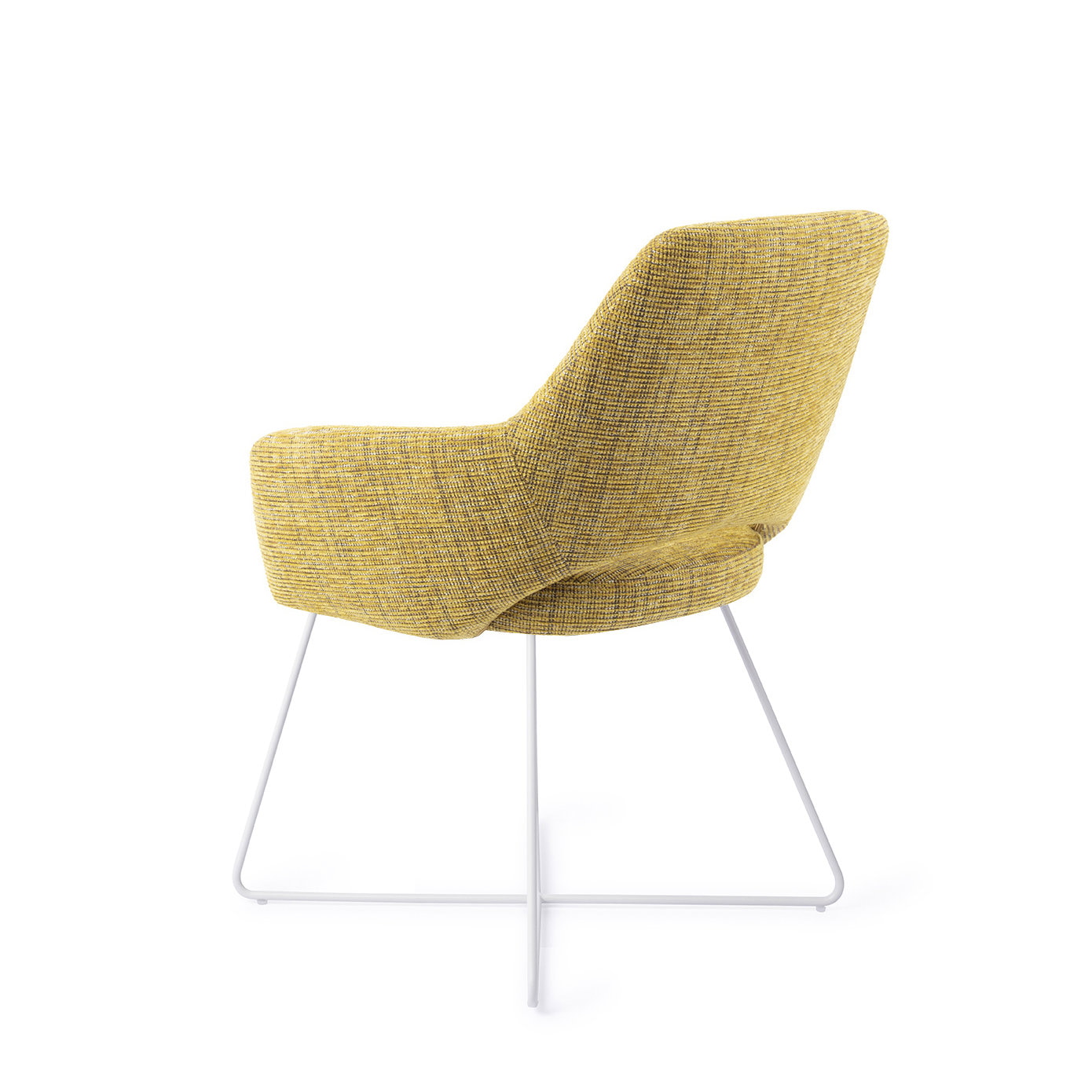 Jesper Home Eetkamerstoel 'Yanai' Cross White, kleur Lemon Lines