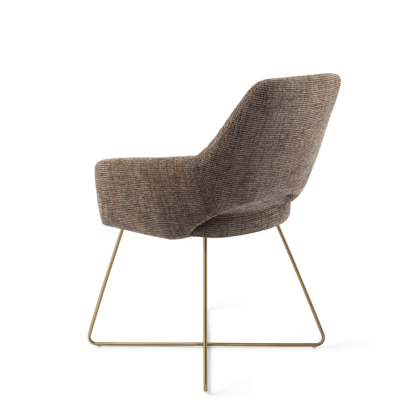 Jesper Home Eetkamerstoel 'Yanai' Cross Gold, kleur Checked Chestnut