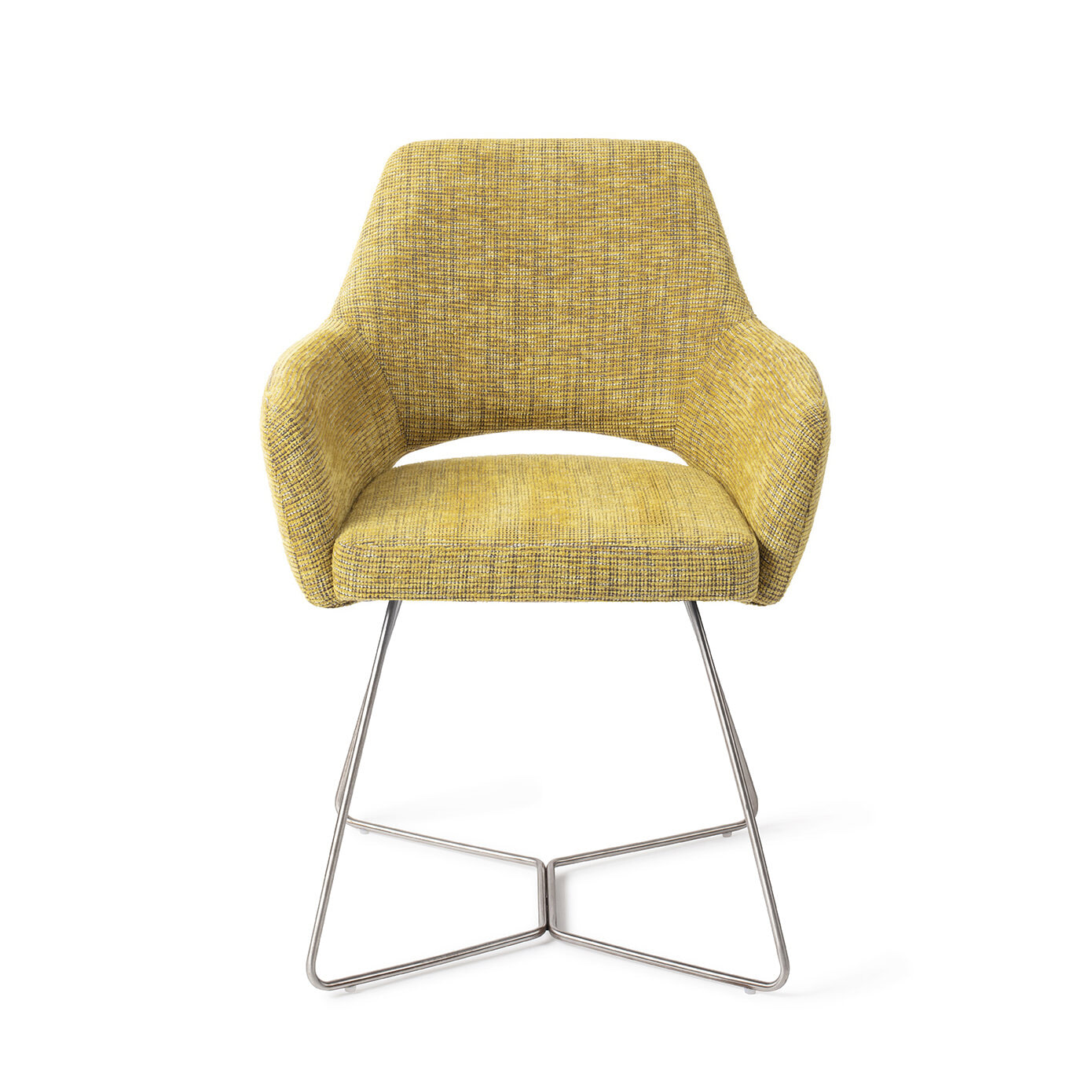 Jesper Home Eetkamerstoel 'Yanai' Beehive Steel, kleur Lemon Lines