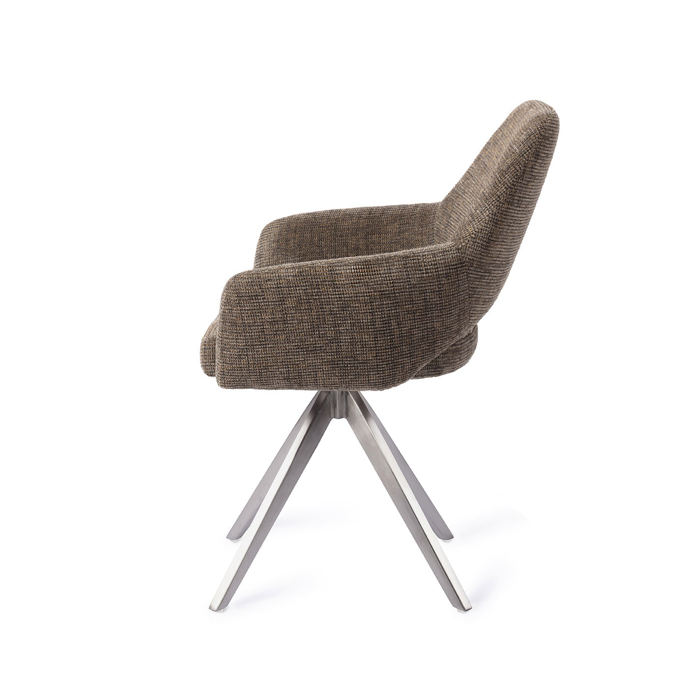 Jesper Home Eetkamerstoel 'Yanai' Turn Steel, kleur Checked Chestnut