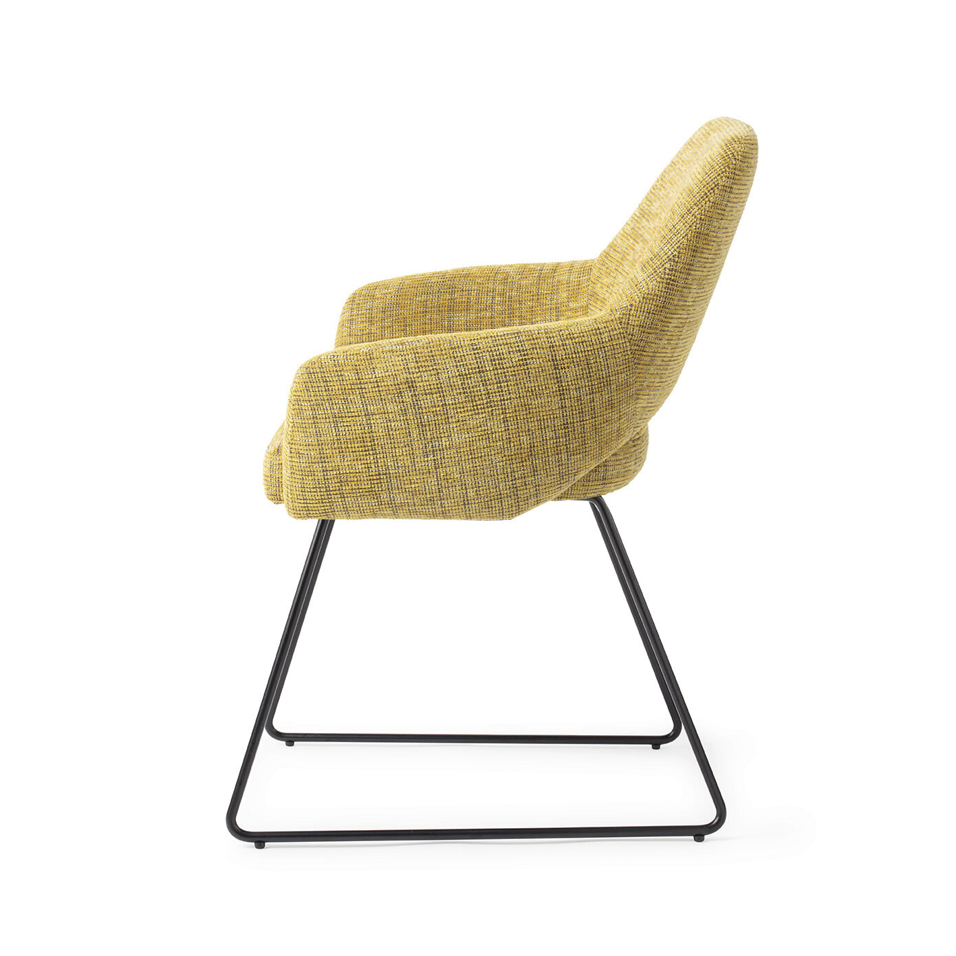 Jesper Home Eetkamerstoel 'Yanai' Slide Black, kleur Lemon Lines