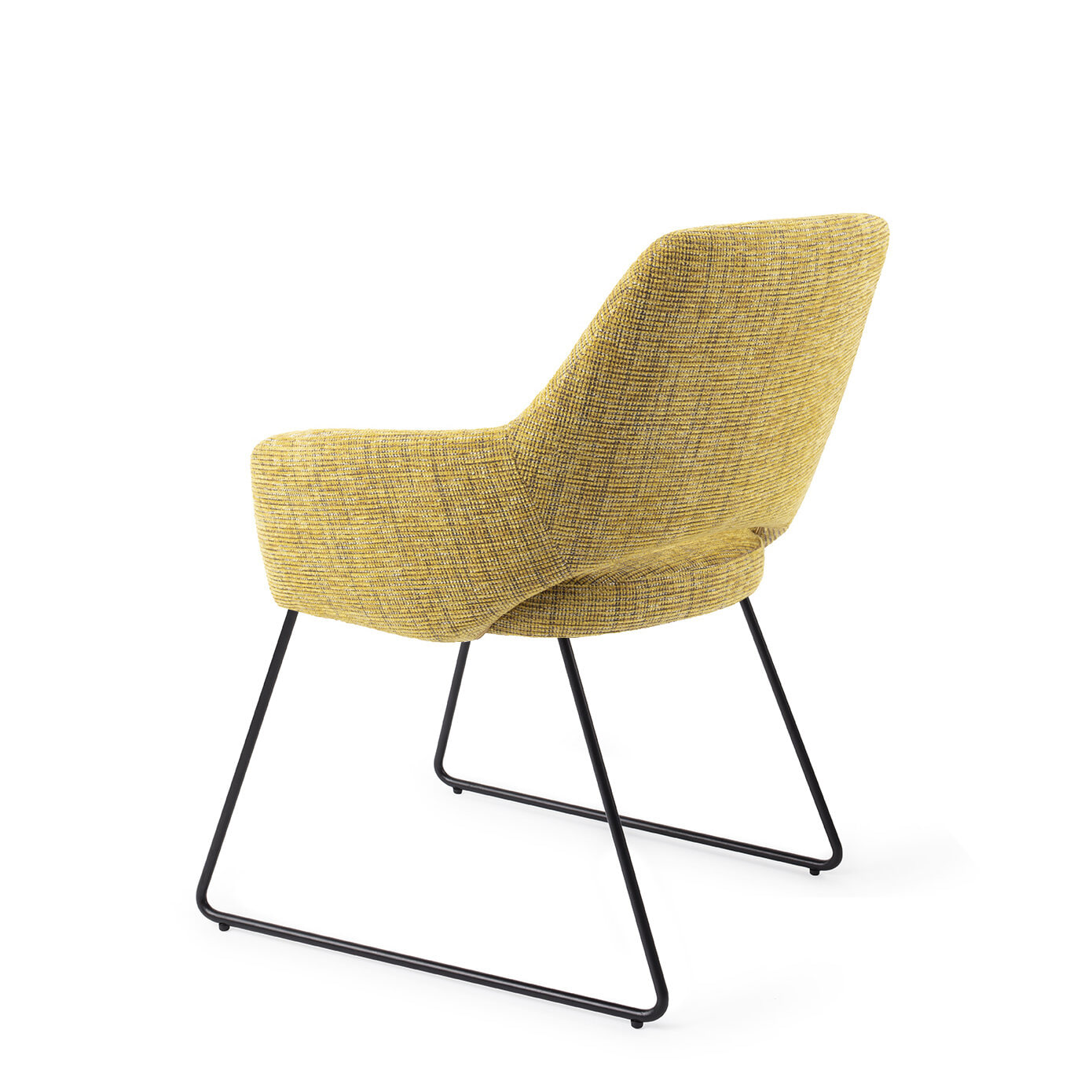 Jesper Home Eetkamerstoel 'Yanai' Slide Black, kleur Lemon Lines