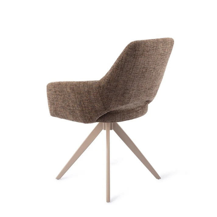 Jesper Home Eetkamerstoel 'Yanai' Turn Beige, kleur Checked Chestnut