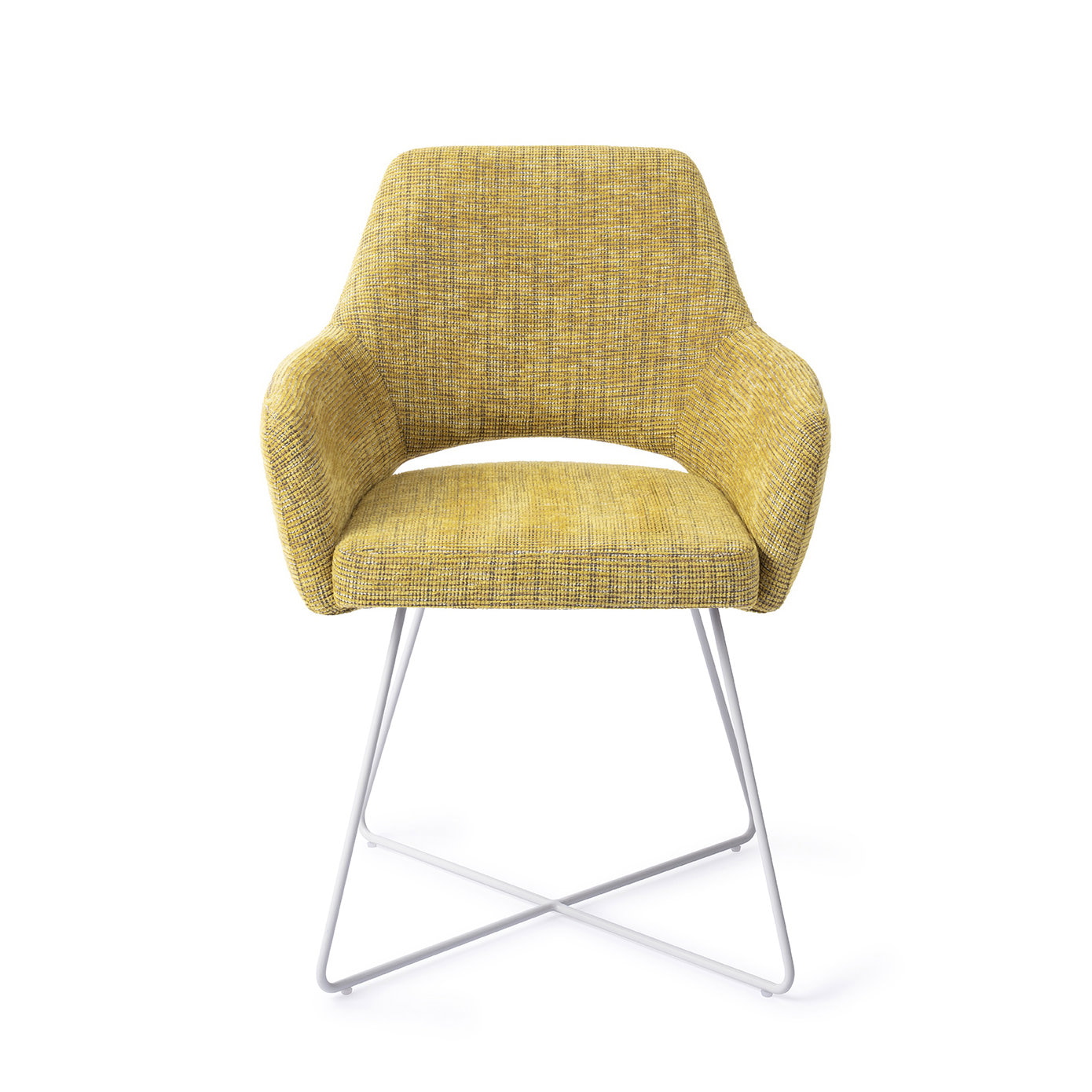 Jesper Home Eetkamerstoel 'Yanai' Cross White, kleur Lemon Lines