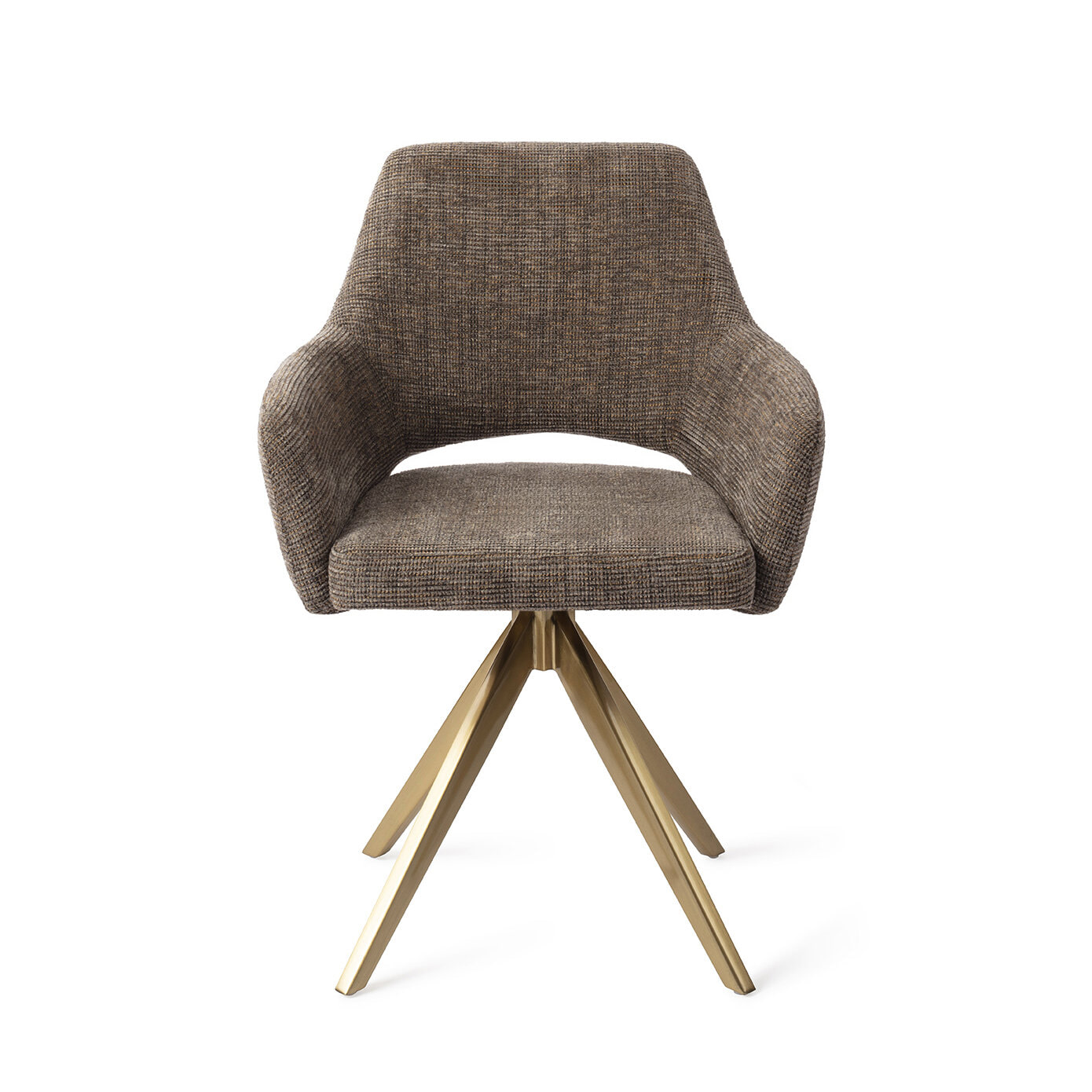 Jesper Home Eetkamerstoel 'Yanai' Turn Gold, kleur Checked Chestnut