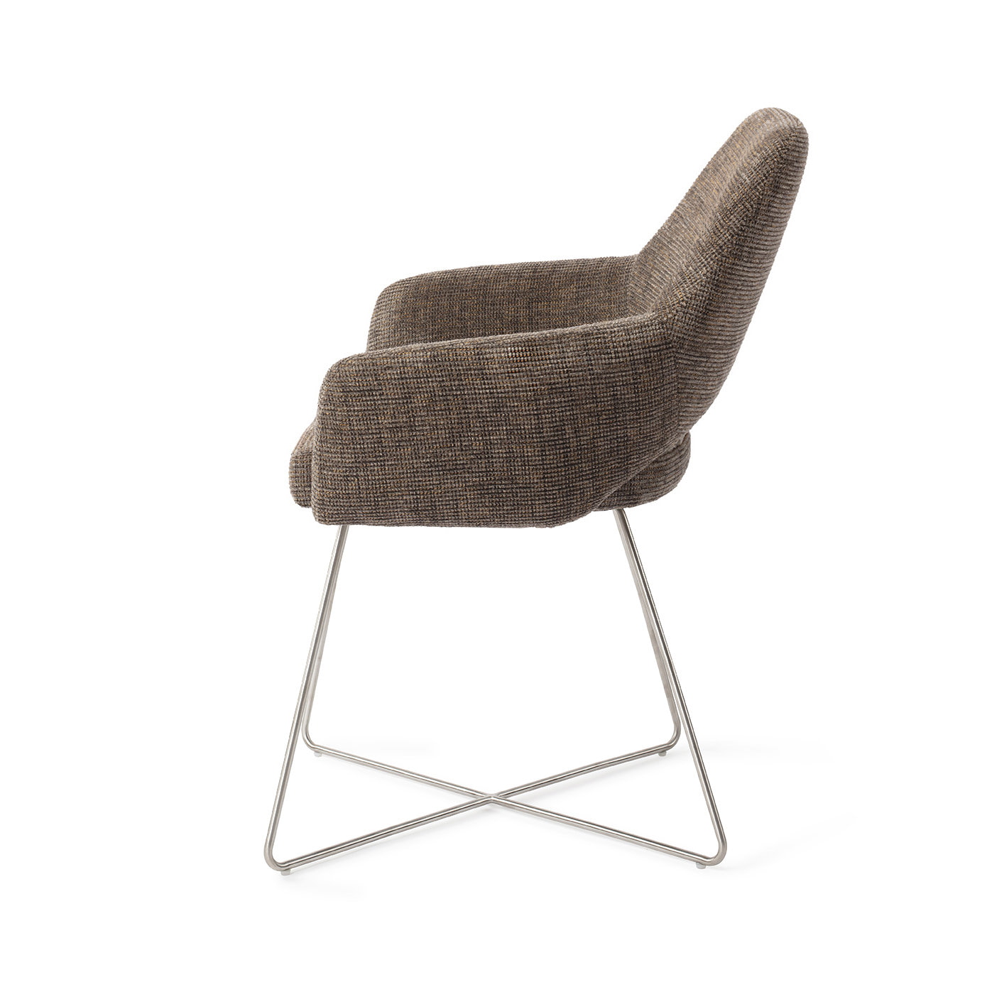 Jesper Home Eetkamerstoel 'Yanai' Cross Steel, kleur Checked Chestnut