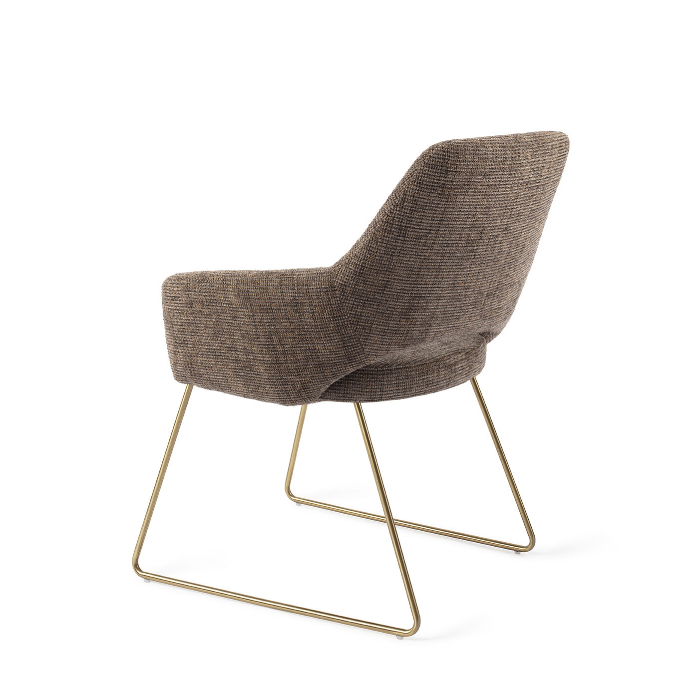 Jesper Home Eetkamerstoel 'Yanai' Slide Gold, kleur Checked Chestnut