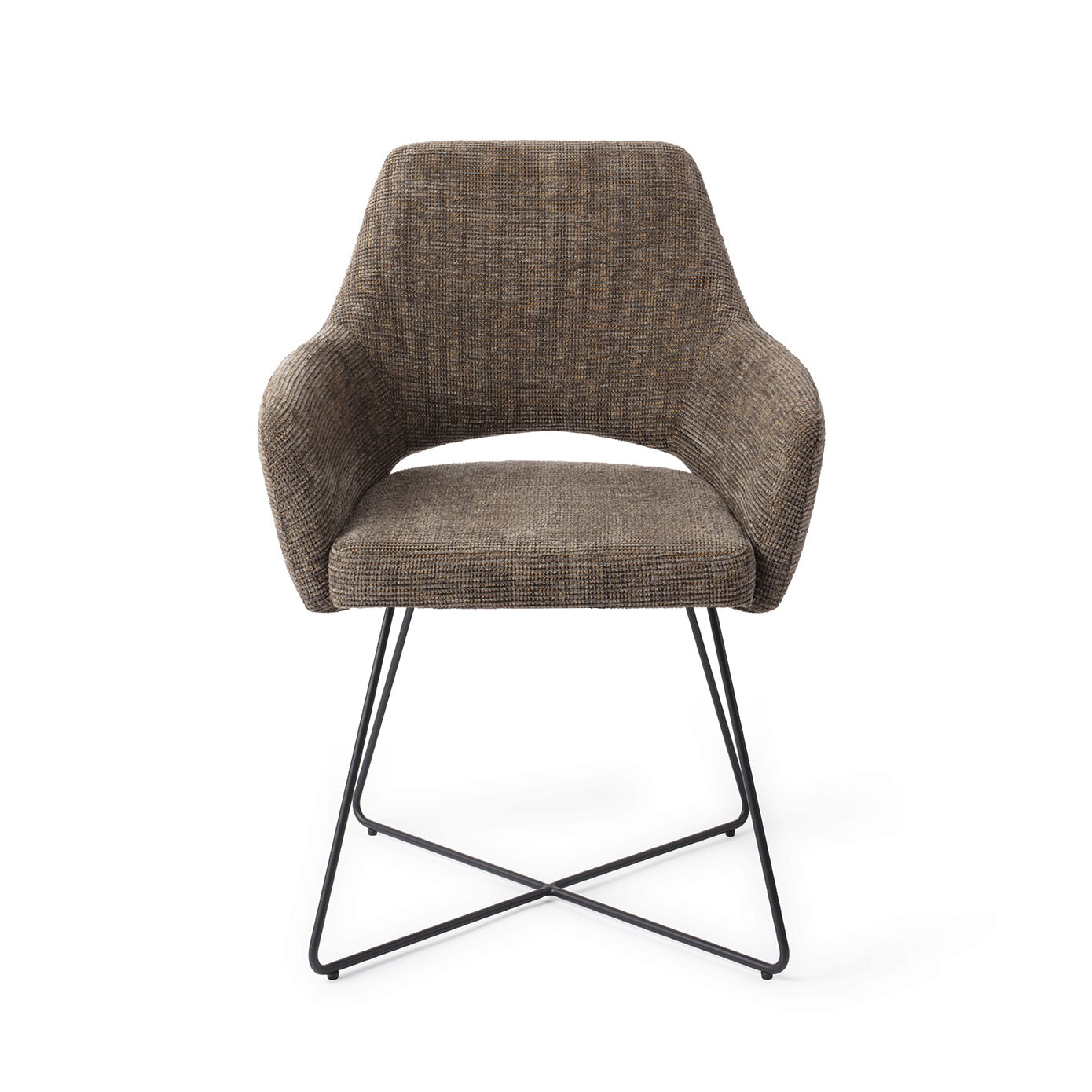 Jesper Home Eetkamerstoel 'Yanai' Cross Black, kleur Checked Chestnut