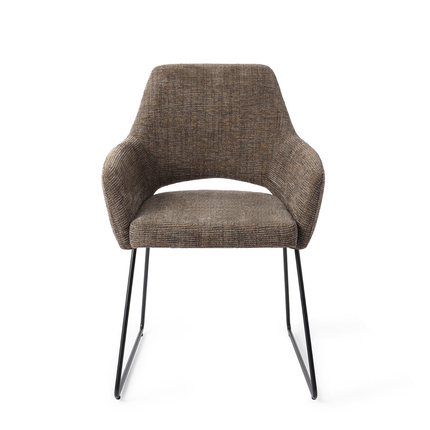 Jesper Home Eetkamerstoel 'Yanai' Slide Black, kleur Checked Chestnut