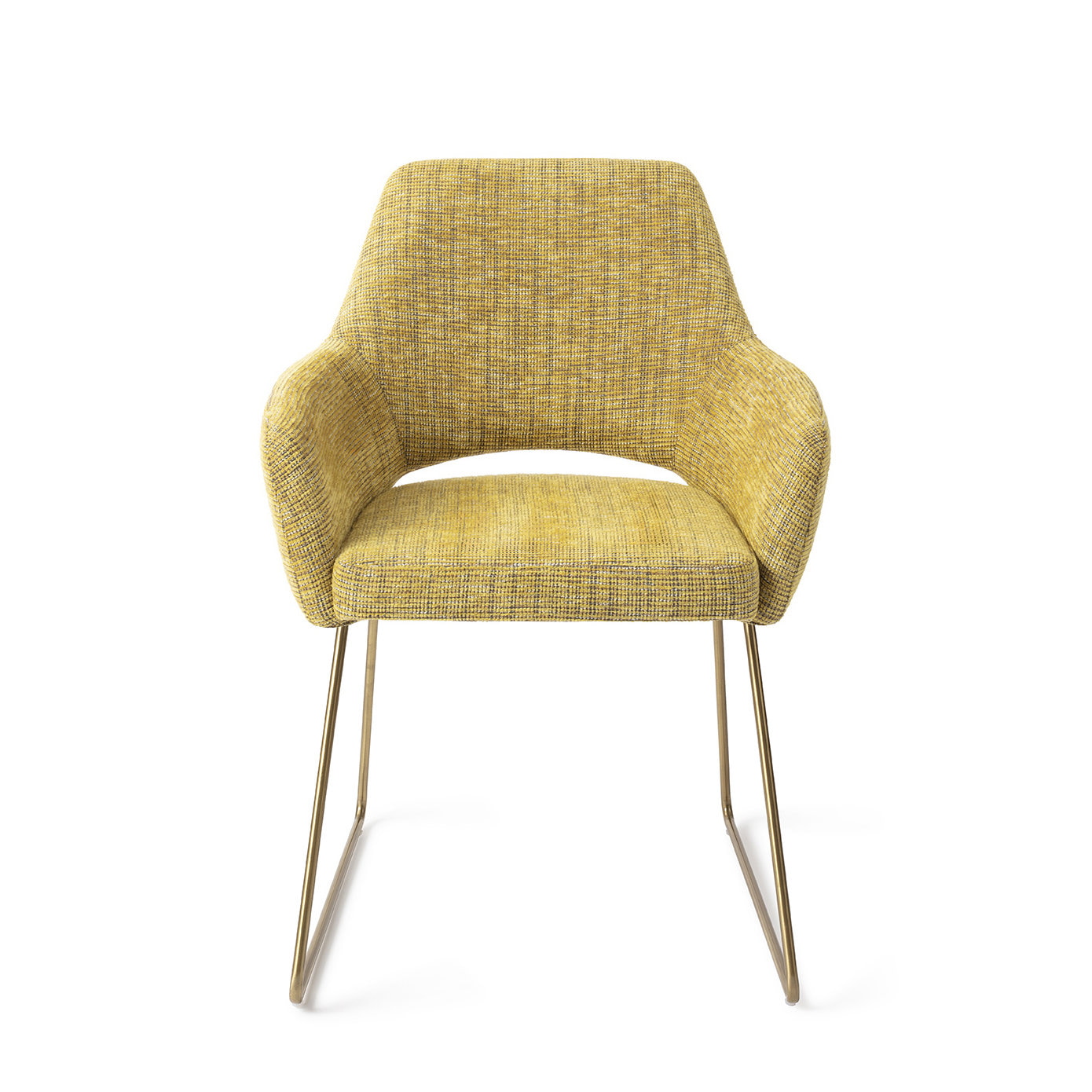 Jesper Home Eetkamerstoel 'Yanai' Slide Gold, kleur Lemon Lines